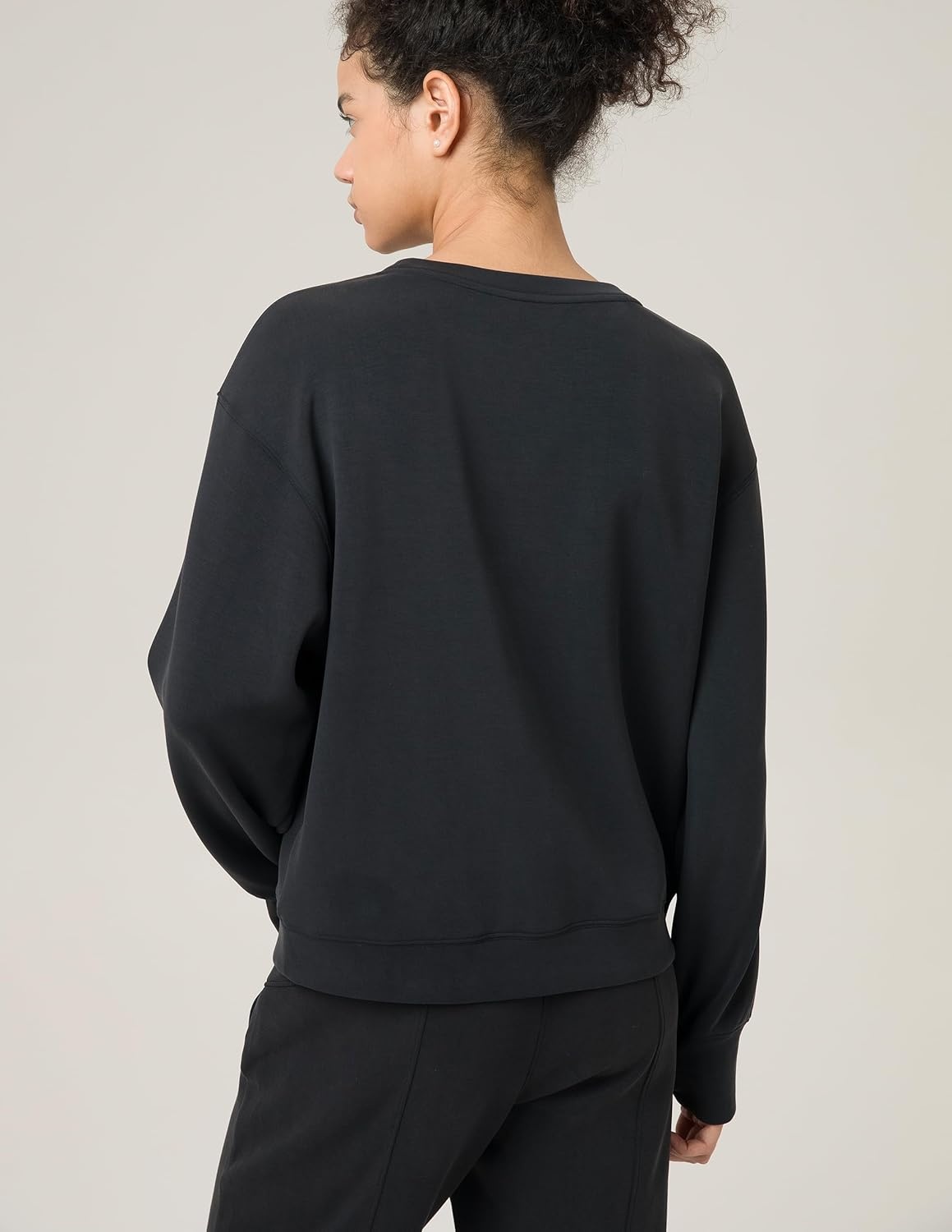 image:imageColorfulkoala Womens Long Sleeve Athletic Sweatshirt Crewneck Velvra Modal Pullover TopsBlack