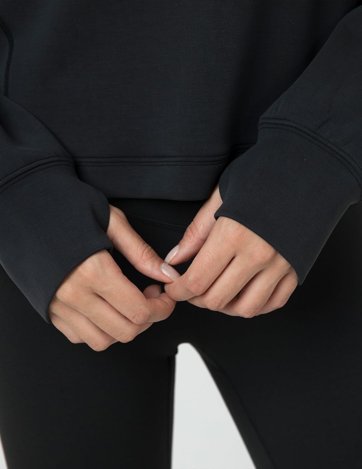 image:imageColorfulkoala Womens Long Sleeve Athletic Sweatshirt Crewneck Velvra Modal Pullover TopsBlack