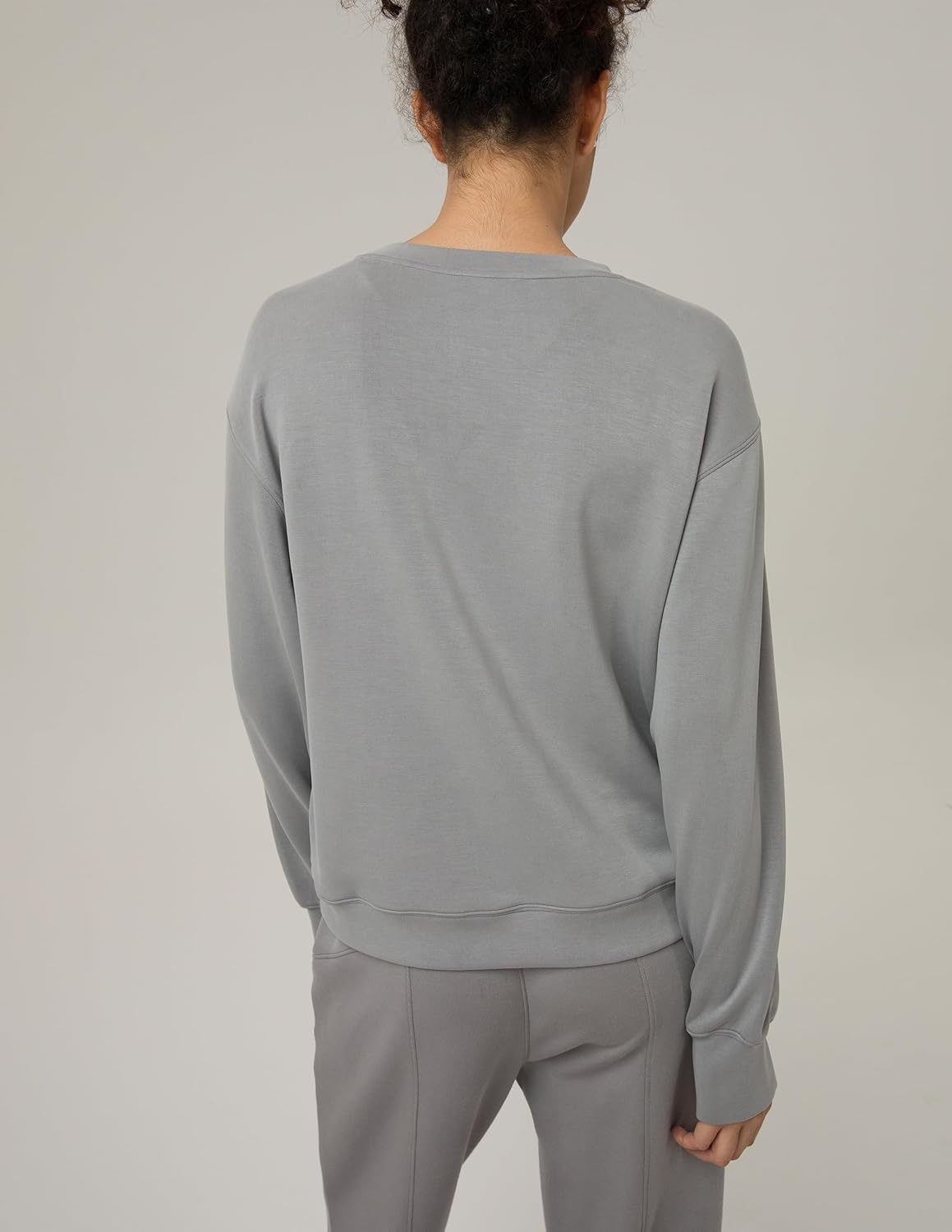image:imageColorfulkoala Womens Long Sleeve Athletic Sweatshirt Crewneck Velvra Modal Pullover TopsCharcoal Grey