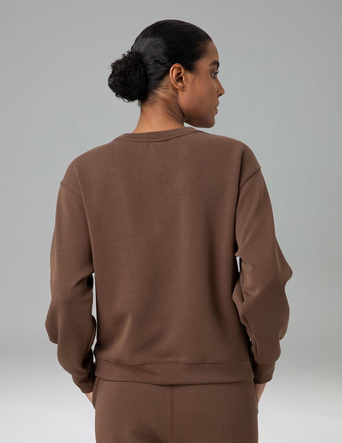 image:imageColorfulkoala Womens Long Sleeve Athletic Sweatshirt Crewneck Velvra Modal Pullover TopsCocoa