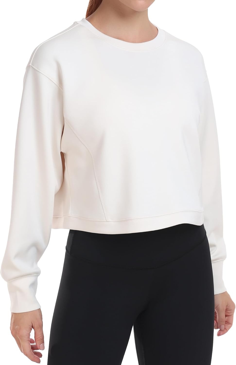 image:imageColorfulkoala Womens Long Sleeve Athletic Sweatshirt Crewneck Velvra Modal Pullover TopsIvory