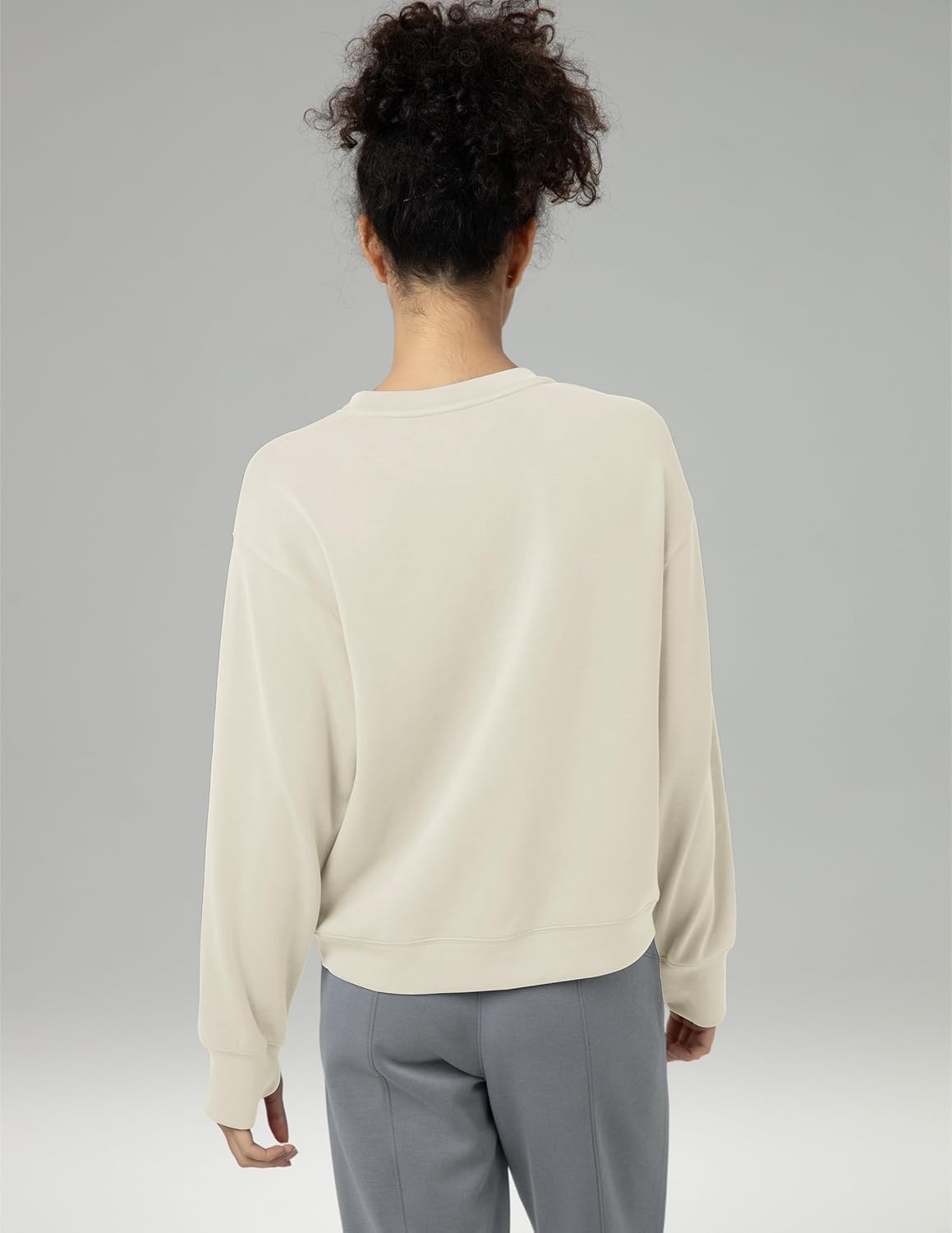 image:imageColorfulkoala Womens Long Sleeve Athletic Sweatshirt Crewneck Velvra Modal Pullover TopsIvory