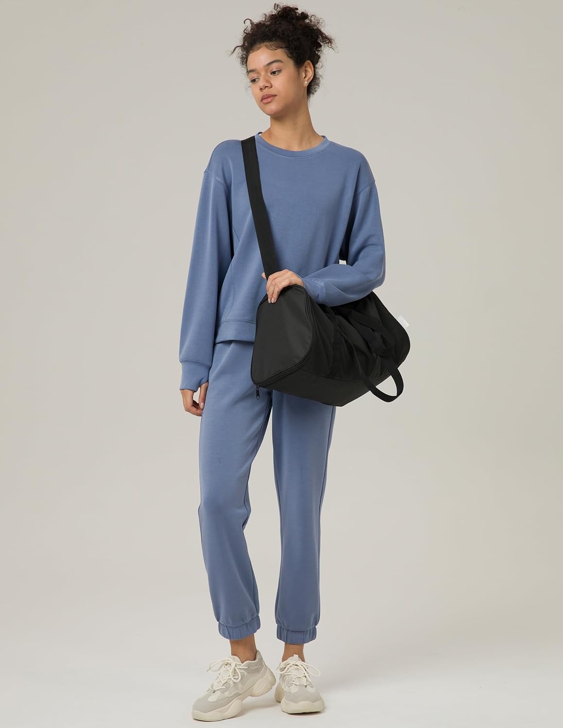 image:imageColorfulkoala Womens Long Sleeve Athletic Sweatshirt Crewneck Velvra Modal Pullover TopsNiagara Blue