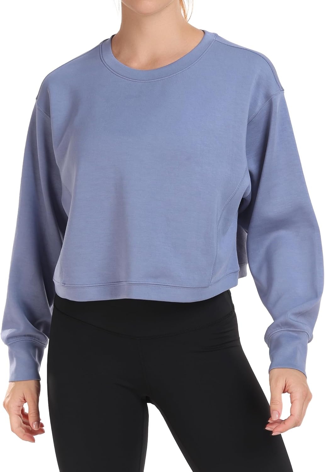 image:imageColorfulkoala Womens Long Sleeve Athletic Sweatshirt Crewneck Velvra Modal Pullover TopsNiagara Blue
