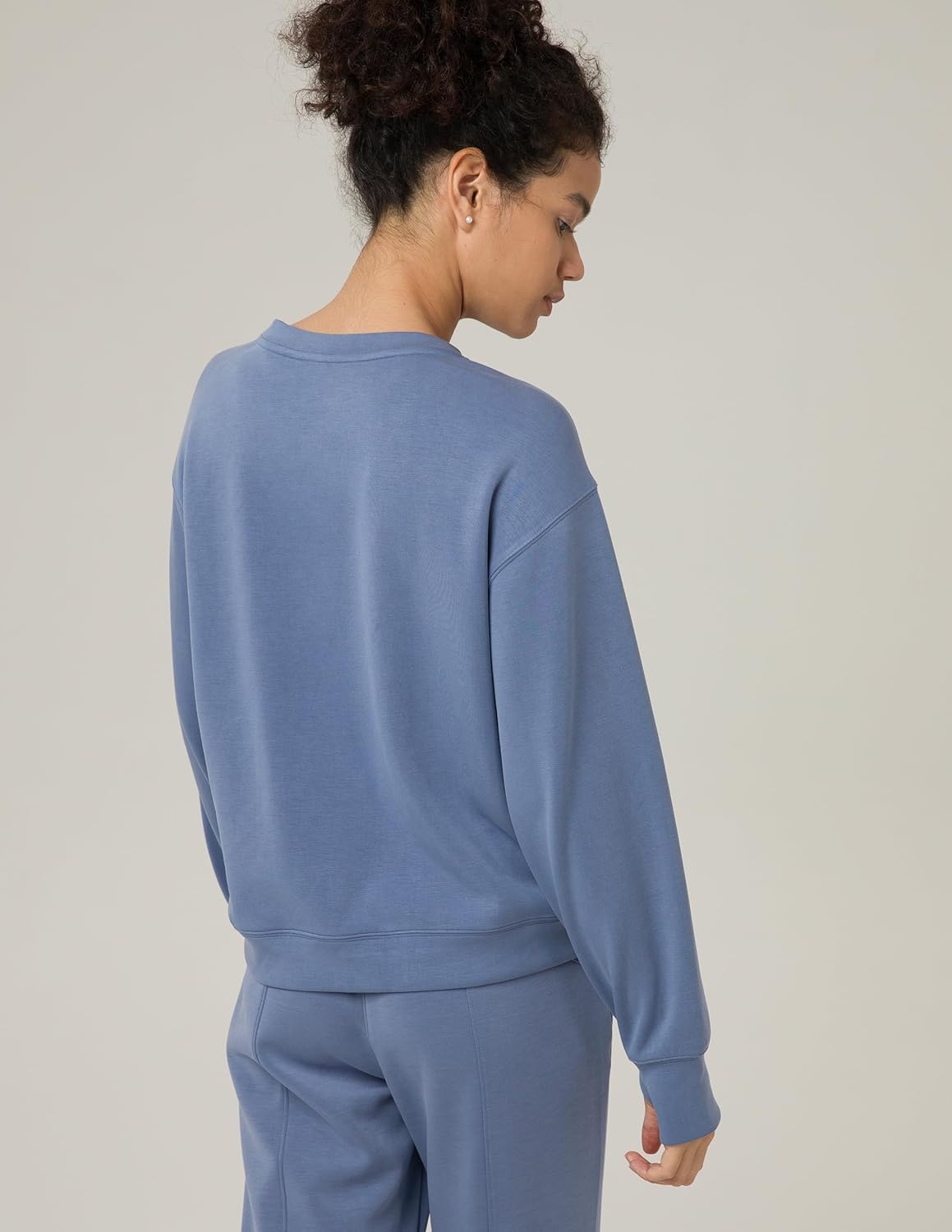 image:imageColorfulkoala Womens Long Sleeve Athletic Sweatshirt Crewneck Velvra Modal Pullover TopsNiagara Blue