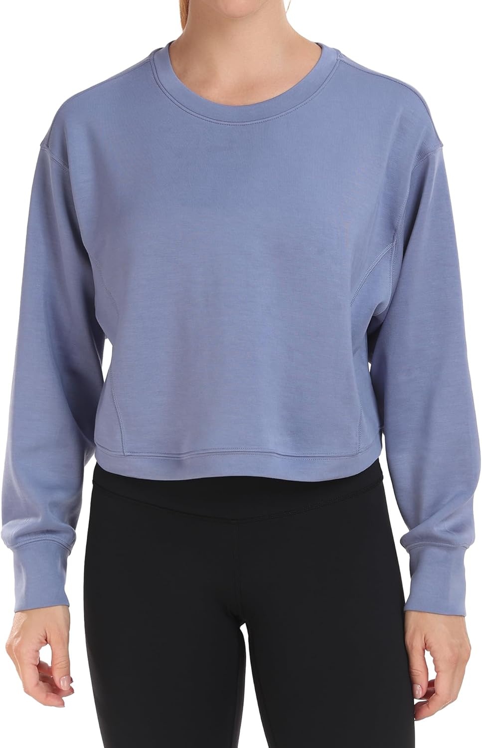 image:imageColorfulkoala Womens Long Sleeve Athletic Sweatshirt Crewneck Velvra Modal Pullover TopsNiagara Blue