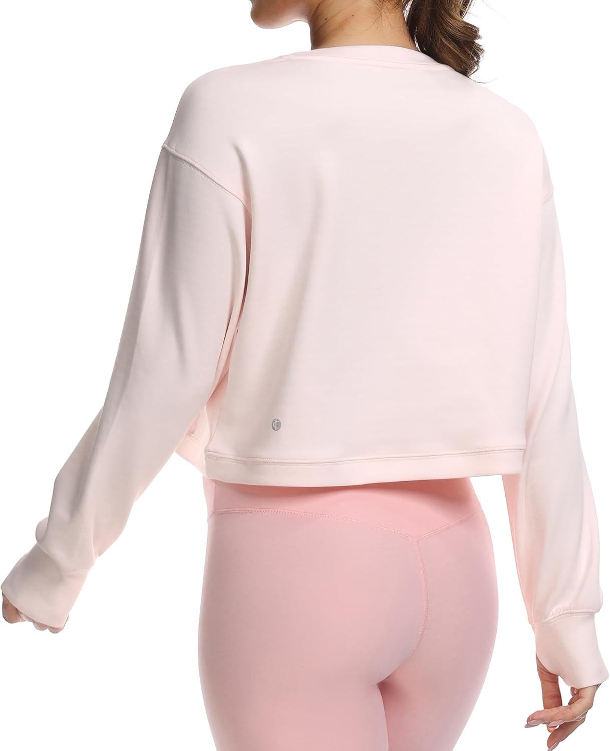 image:imageColorfulkoala Womens Long Sleeve Athletic Sweatshirt Crewneck Velvra Modal Pullover TopsPink Sude