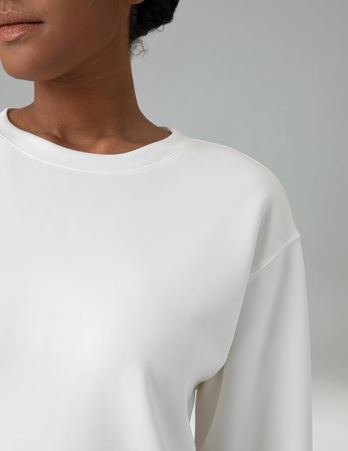 image:imageColorfulkoala Womens Long Sleeve Athletic Sweatshirt Crewneck Velvra Modal Pullover TopsWhite