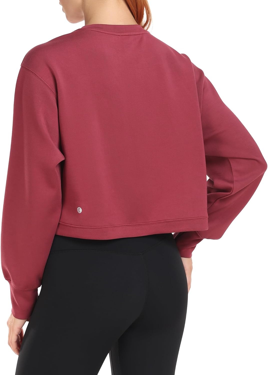 image:imageColorfulkoala Womens Long Sleeve Athletic Sweatshirt Crewneck Velvra Modal Pullover TopsWine Red