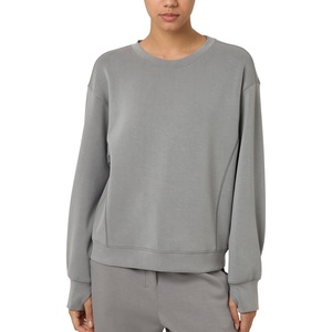 image:imageColorfulkoala Womens Long Sleeve Athletic Sweatshirt Crewneck Velvra Modal Pullover TopsCharcoal Grey