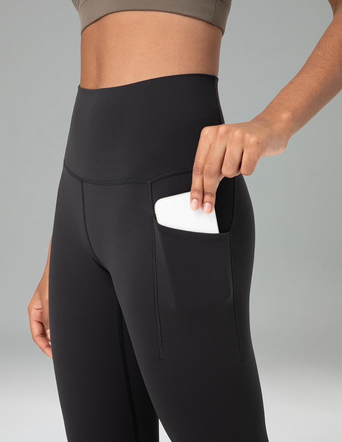 image:imageColorfulkoala Womens Dreamlux High Waisted Workout Leggings 25 28 Inseam Yoga Pants with PocketsBlack
