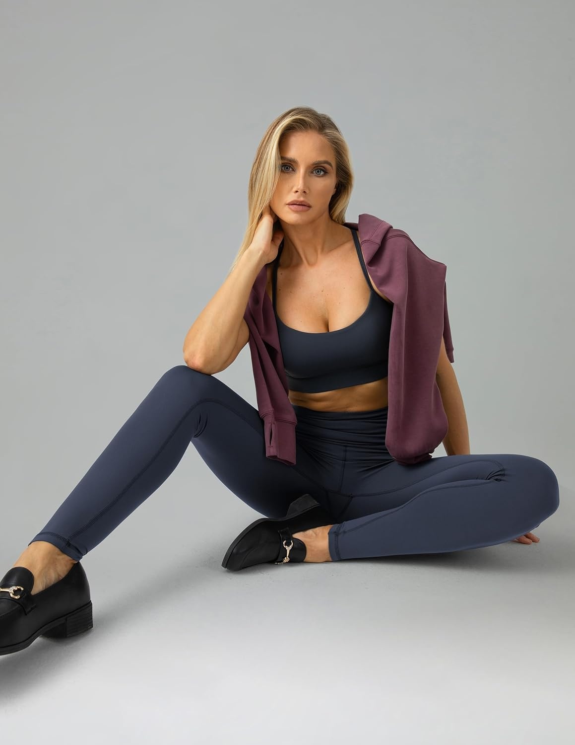 image:imageColorfulkoala Womens Dreamlux High Waisted Workout Leggings 25 28 Inseam Yoga Pants with PocketsBlue Ink