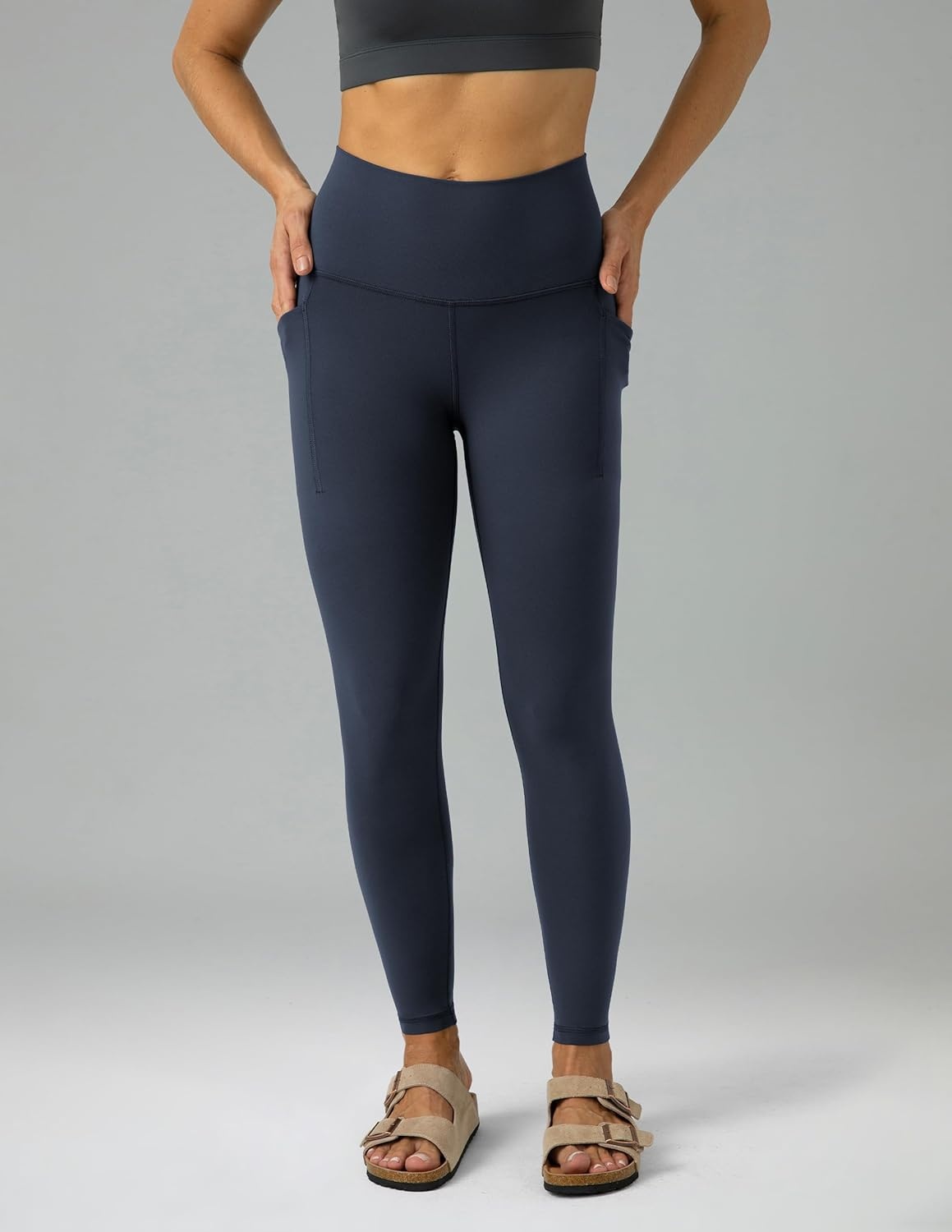image:imageColorfulkoala Womens Dreamlux High Waisted Workout Leggings 25 28 Inseam Yoga Pants with PocketsBlue Ink