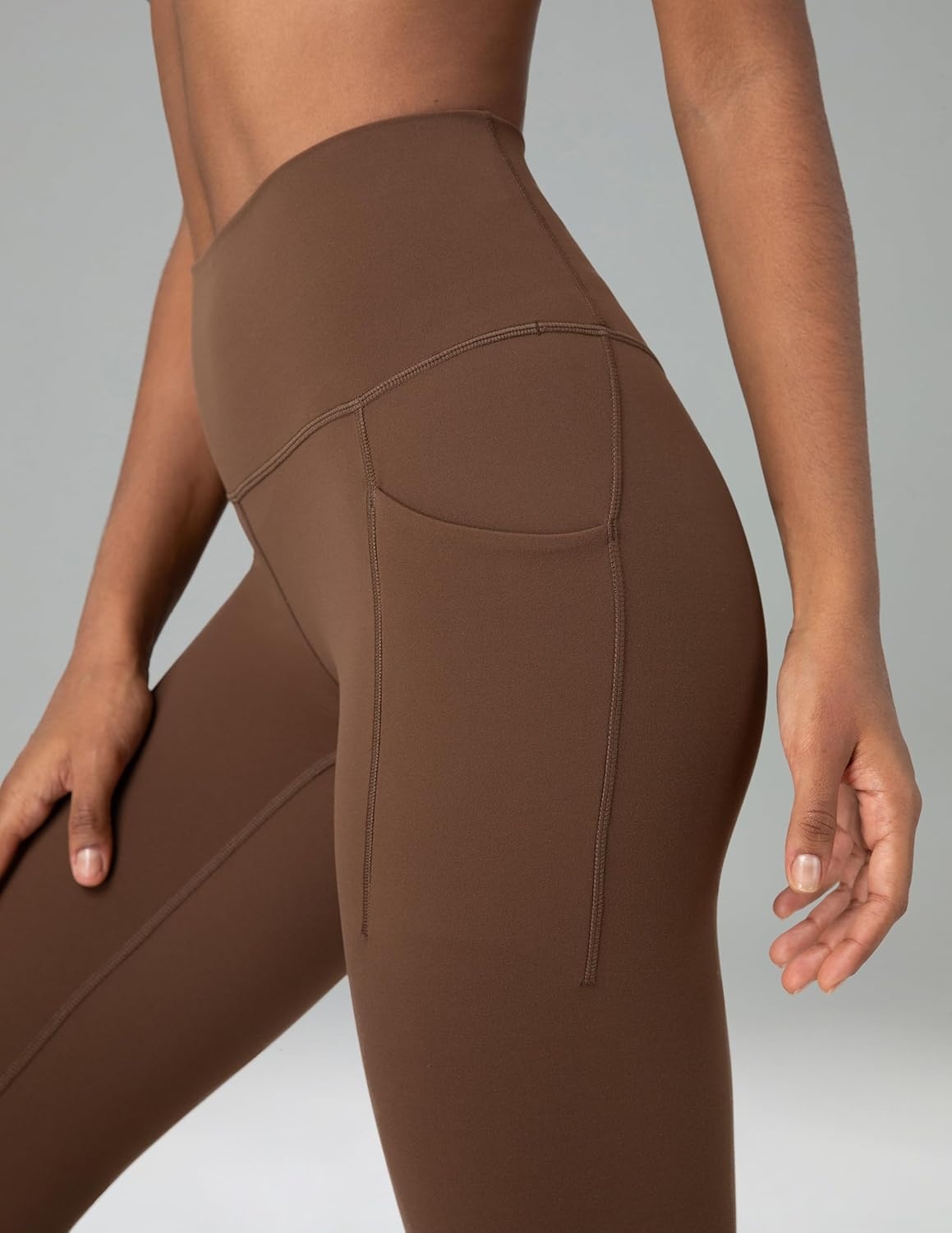 image:imageColorfulkoala Womens Dreamlux High Waisted Workout Leggings 25 28 Inseam Yoga Pants with PocketsCocoa