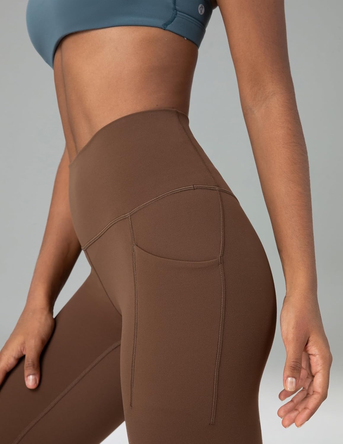 image:imageColorfulkoala Womens Dreamlux High Waisted Workout Leggings 25 28 Inseam Yoga Pants with PocketsCocoa
