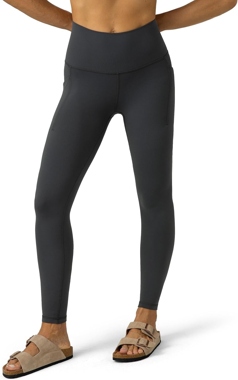 image:imageColorfulkoala Womens Dreamlux High Waisted Workout Leggings 25 28 Inseam Yoga Pants with PocketsDark Carbon