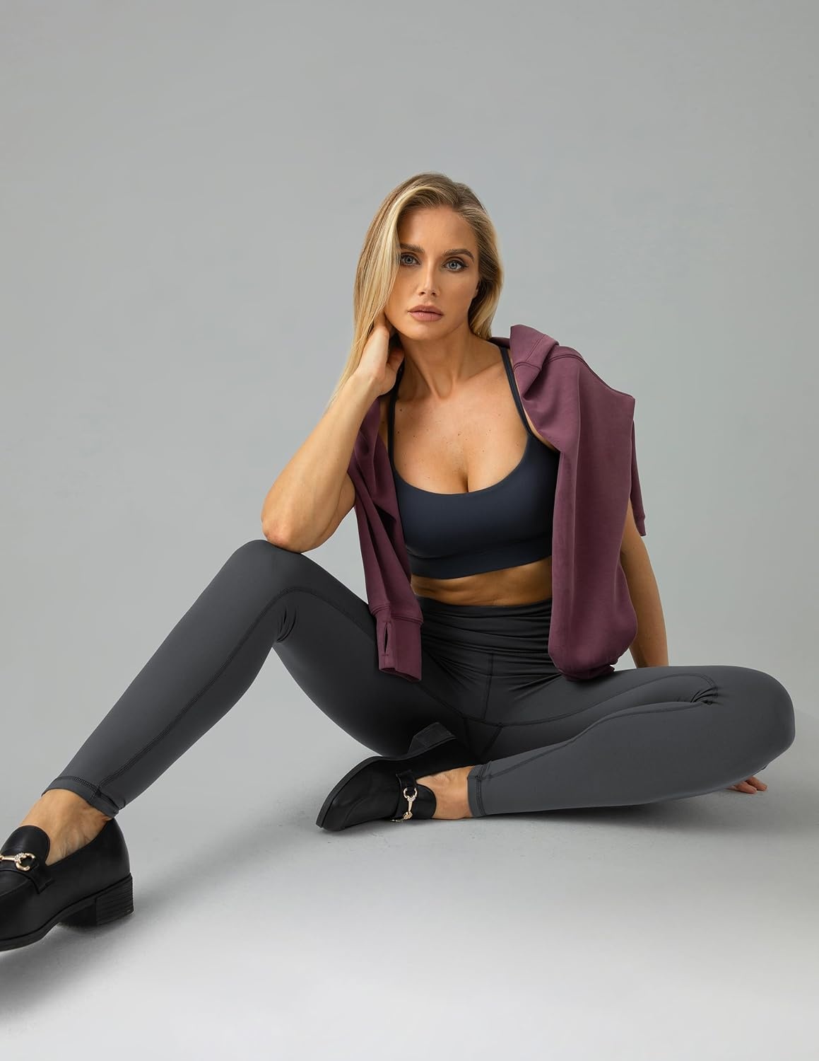 image:imageColorfulkoala Womens Dreamlux High Waisted Workout Leggings 25 28 Inseam Yoga Pants with PocketsDark Carbon
