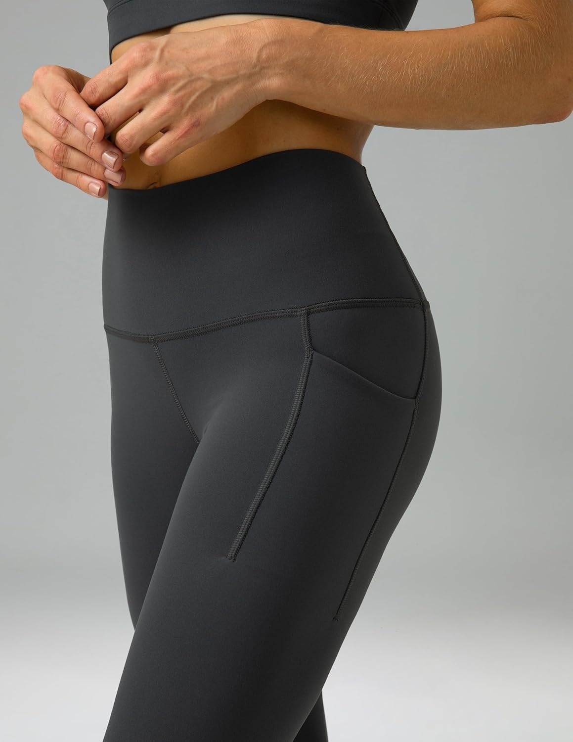 image:imageColorfulkoala Womens Dreamlux High Waisted Workout Leggings 25 28 Inseam Yoga Pants with PocketsDark Carbon