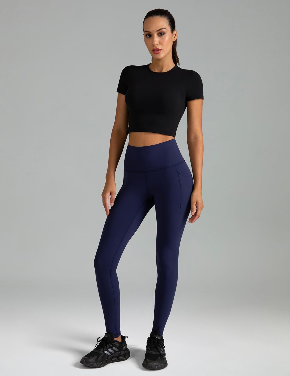 image:imageColorfulkoala Womens Dreamlux High Waisted Workout Leggings 25 28 Inseam Yoga Pants with PocketsEclipse