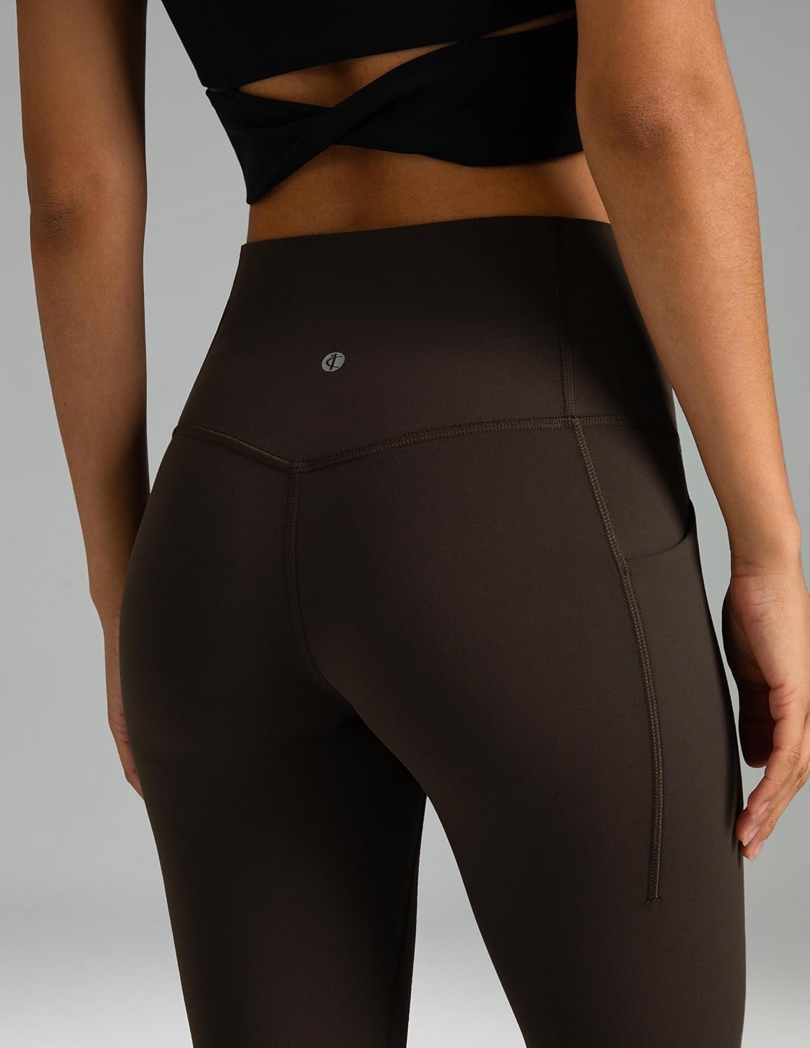 image:imageColorfulkoala Womens Dreamlux High Waisted Workout Leggings 25 28 Inseam Yoga Pants with PocketsEspresso