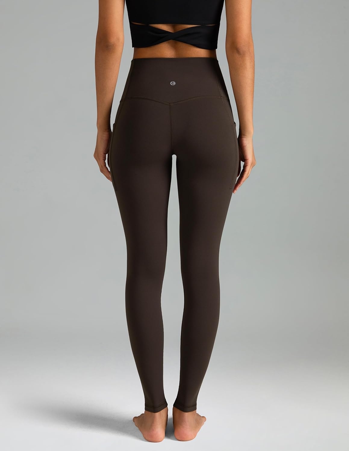 image:imageColorfulkoala Womens Dreamlux High Waisted Workout Leggings 25 28 Inseam Yoga Pants with PocketsEspresso