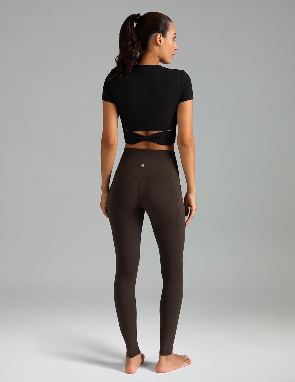 image:imageColorfulkoala Womens Dreamlux High Waisted Workout Leggings 25 28 Inseam Yoga Pants with PocketsEspresso