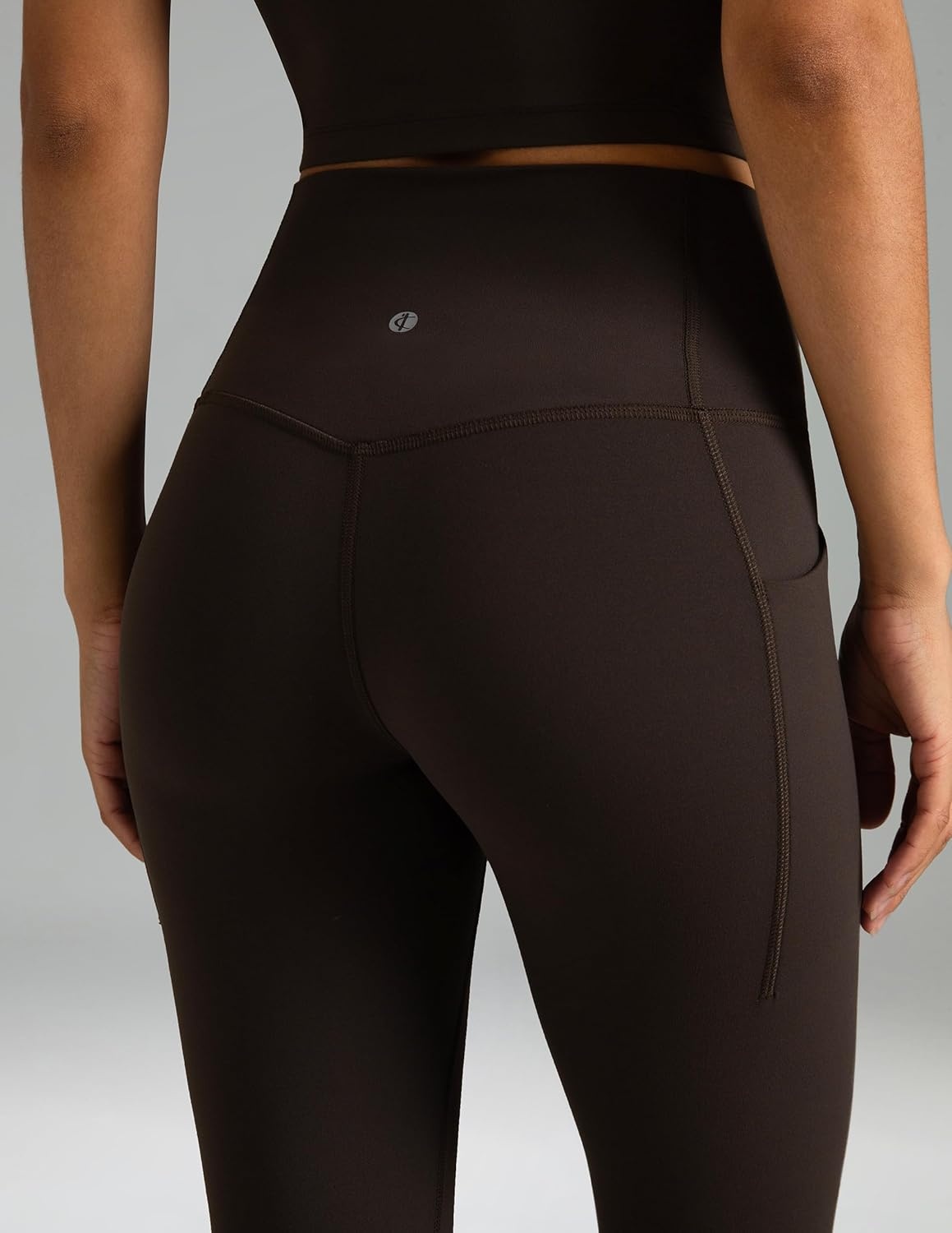 image:imageColorfulkoala Womens Dreamlux High Waisted Workout Leggings 25 28 Inseam Yoga Pants with PocketsEspresso