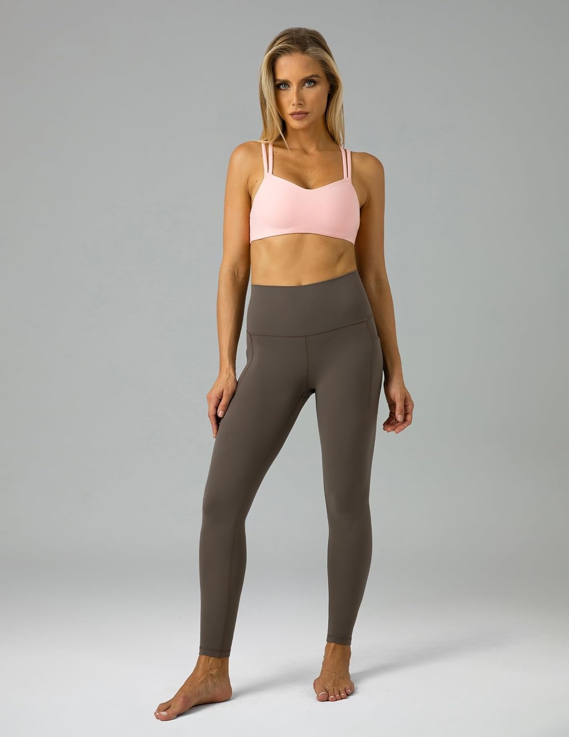 image:imageColorfulkoala Womens Dreamlux High Waisted Workout Leggings 25 28 Inseam Yoga Pants with PocketsMajor Brown