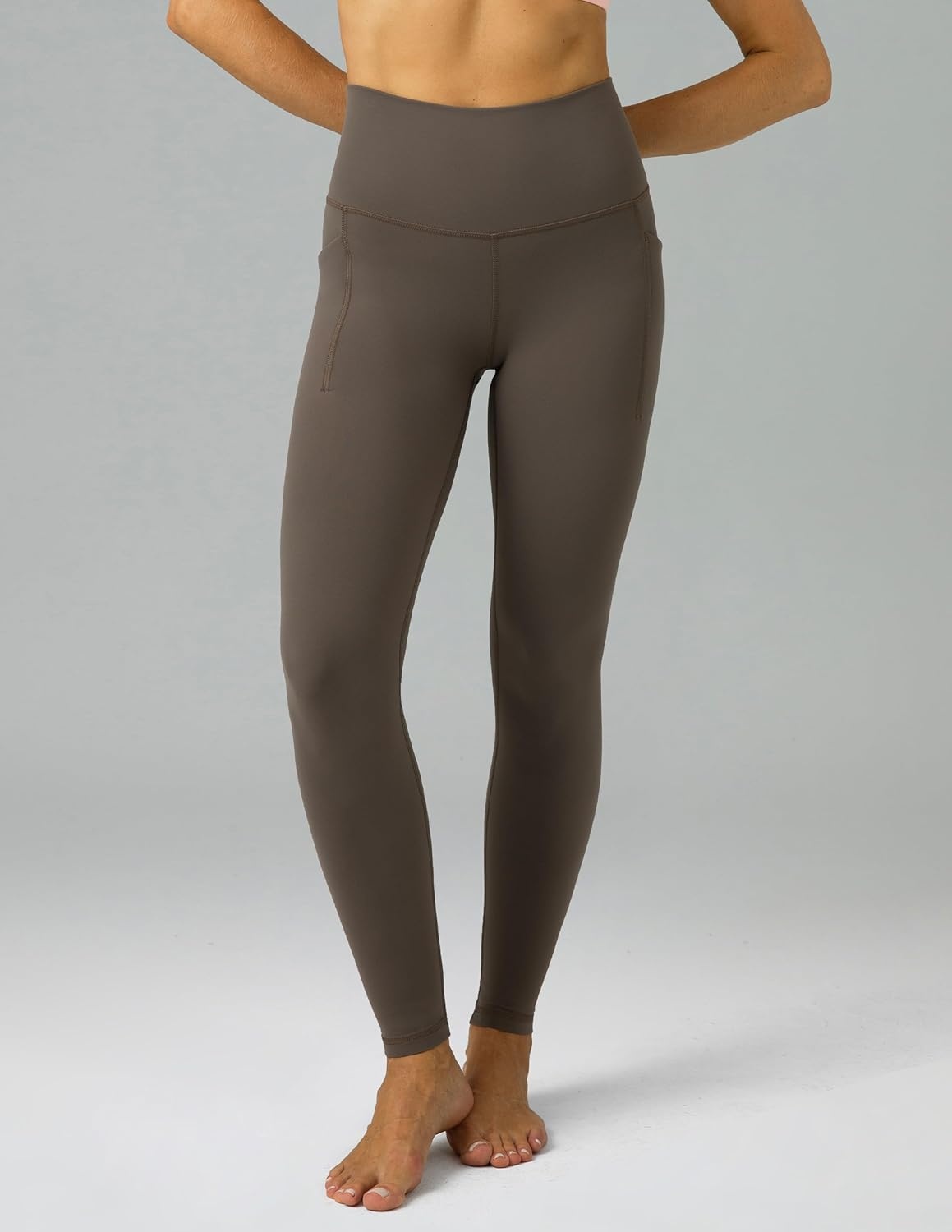 image:imageColorfulkoala Womens Dreamlux High Waisted Workout Leggings 25 28 Inseam Yoga Pants with PocketsMajor Brown