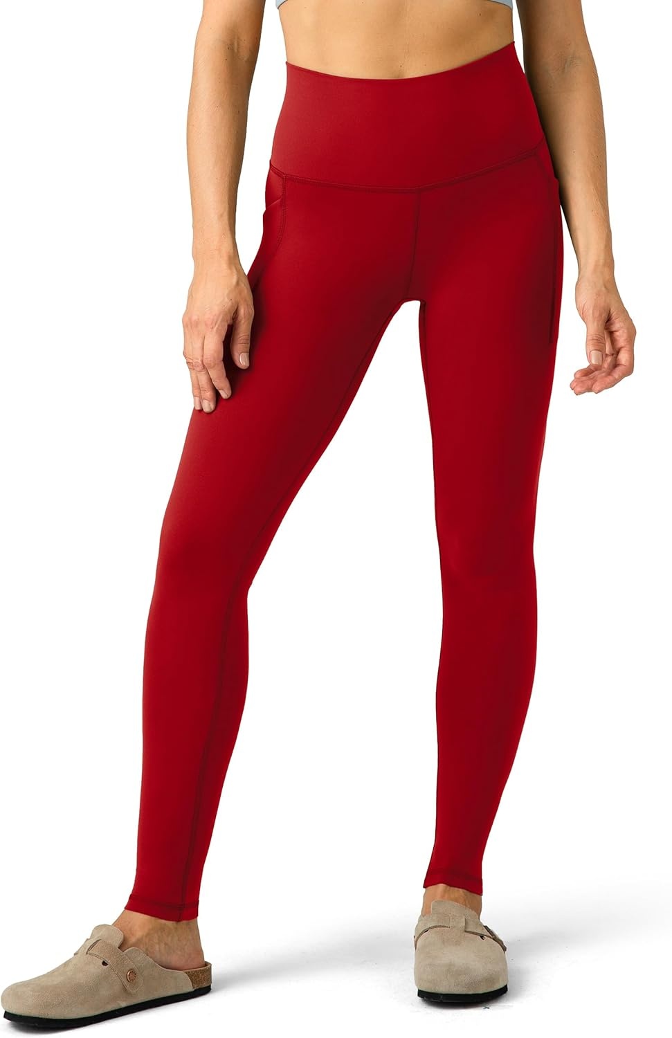 image:imageColorfulkoala Womens Dreamlux High Waisted Workout Leggings 25 28 Inseam Yoga Pants with PocketsMerlot