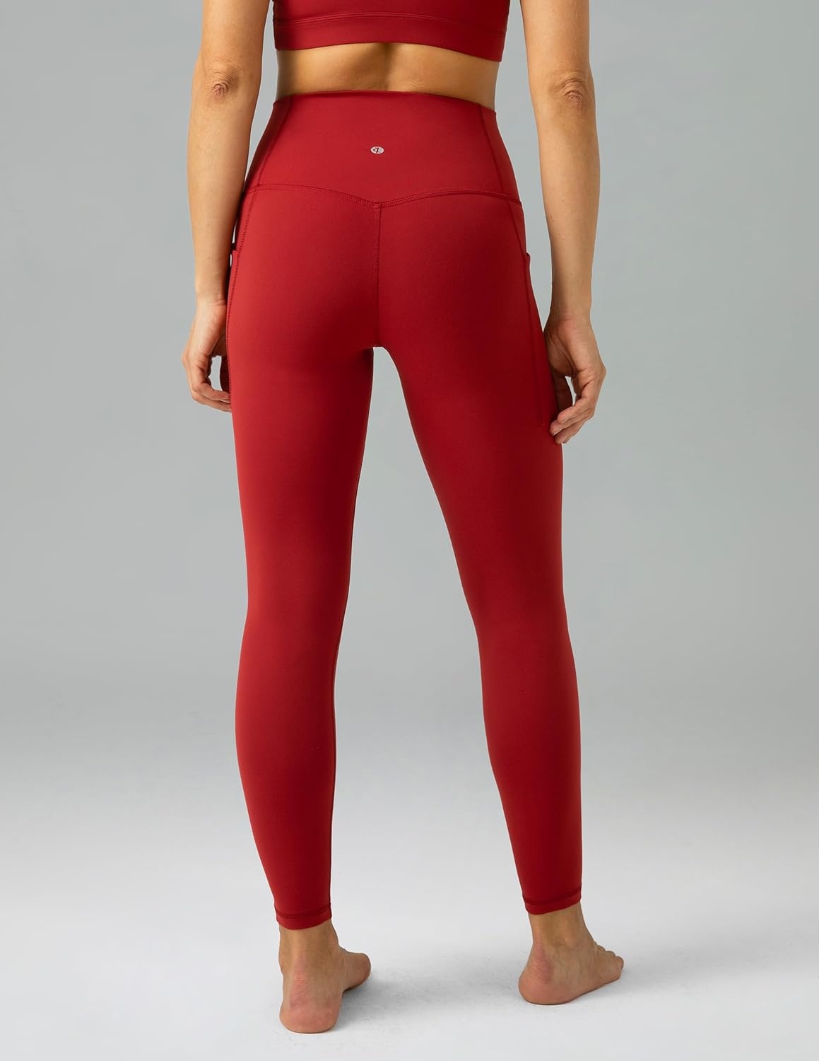 image:imageColorfulkoala Womens Dreamlux High Waisted Workout Leggings 25 28 Inseam Yoga Pants with PocketsMerlot