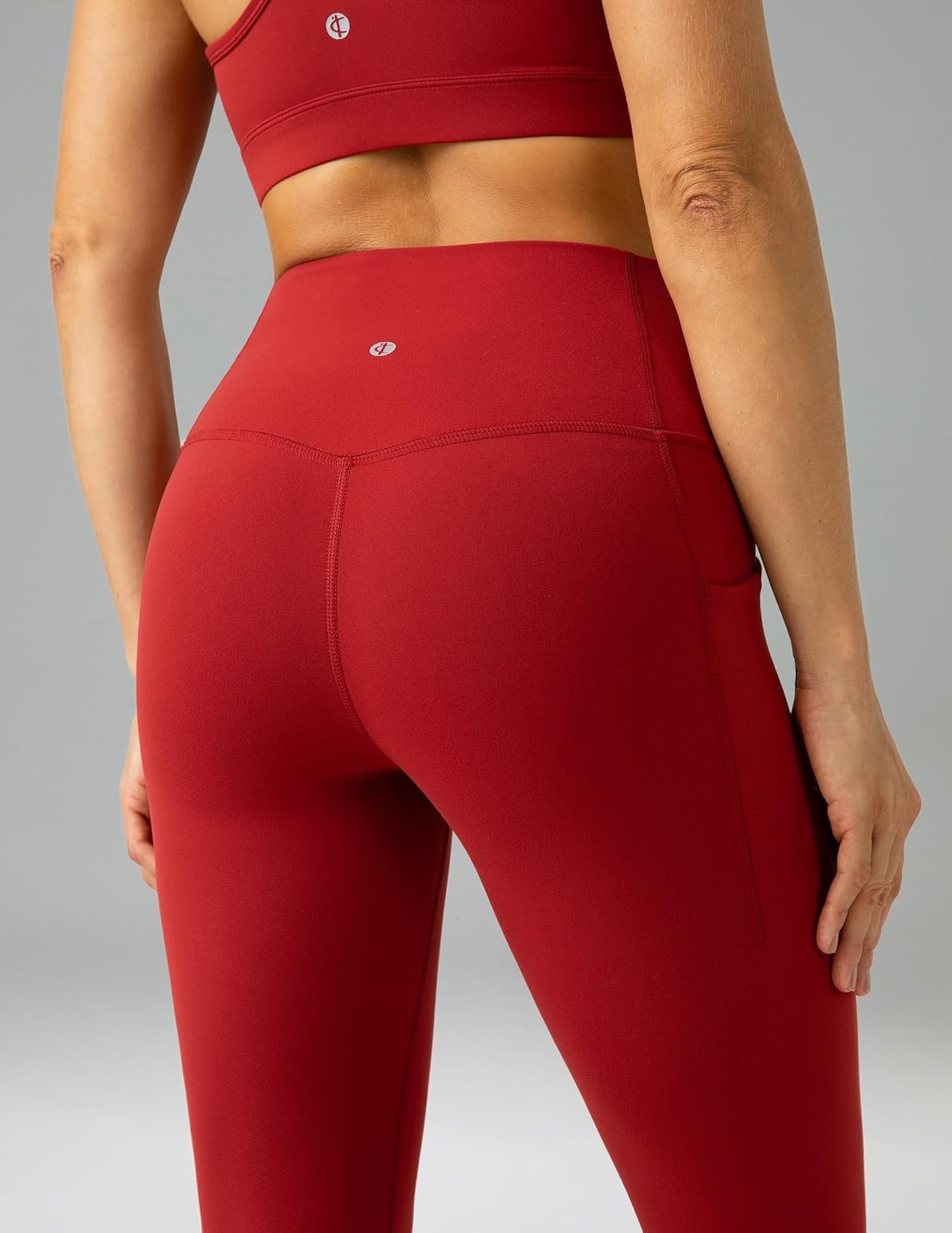 image:imageColorfulkoala Womens Dreamlux High Waisted Workout Leggings 25 28 Inseam Yoga Pants with PocketsMerlot