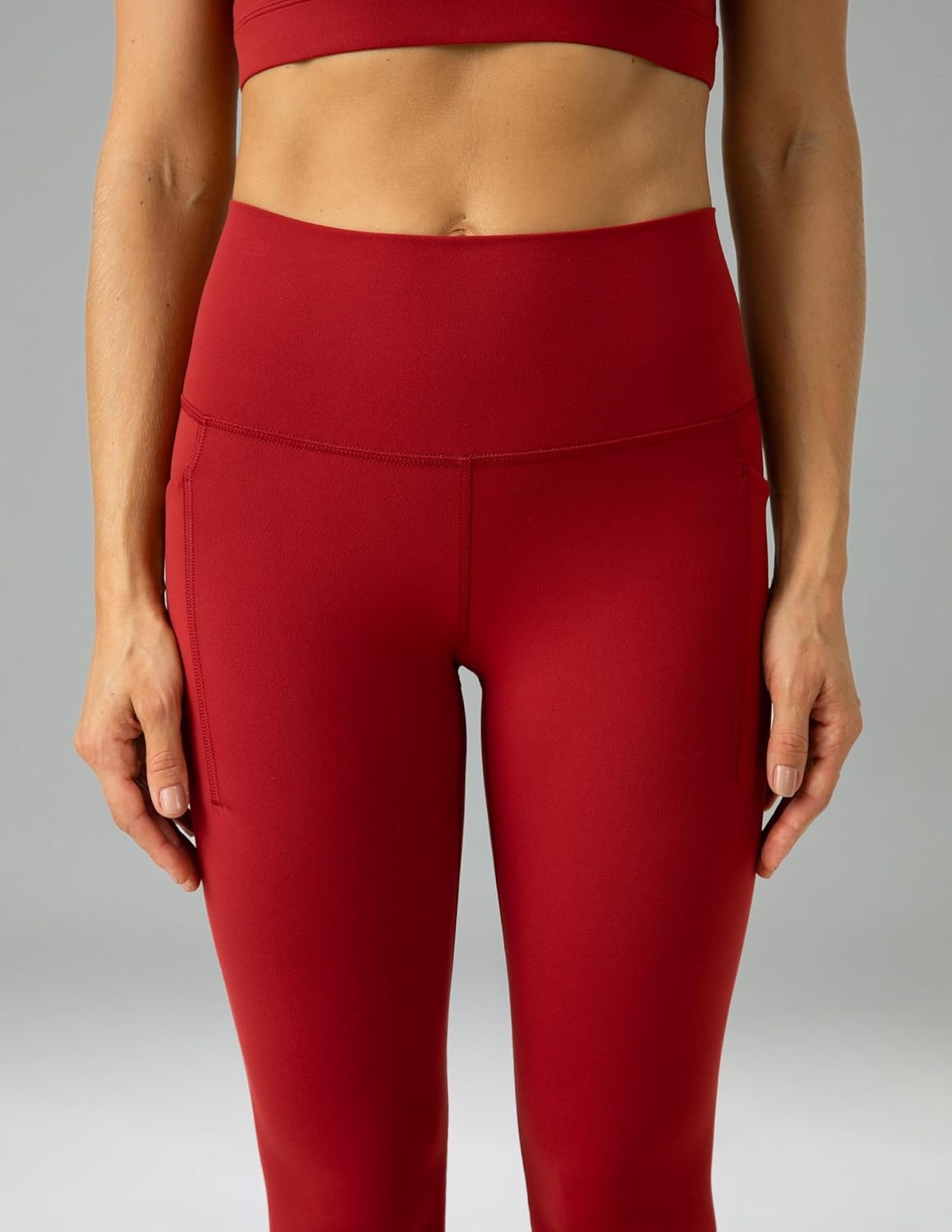 image:imageColorfulkoala Womens Dreamlux High Waisted Workout Leggings 25 28 Inseam Yoga Pants with PocketsMerlot