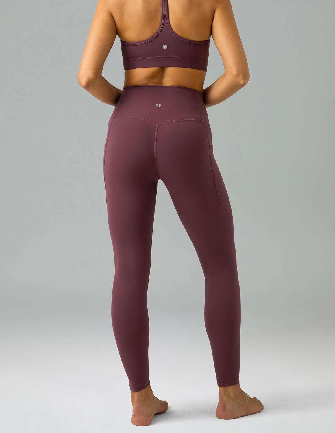 image:imageColorfulkoala Womens Dreamlux High Waisted Workout Leggings 25 28 Inseam Yoga Pants with PocketsPlum Red