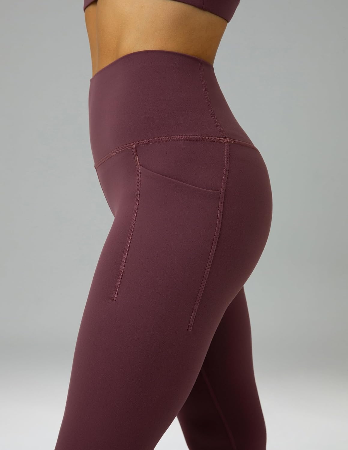 image:imageColorfulkoala Womens Dreamlux High Waisted Workout Leggings 25 28 Inseam Yoga Pants with PocketsPlum Red