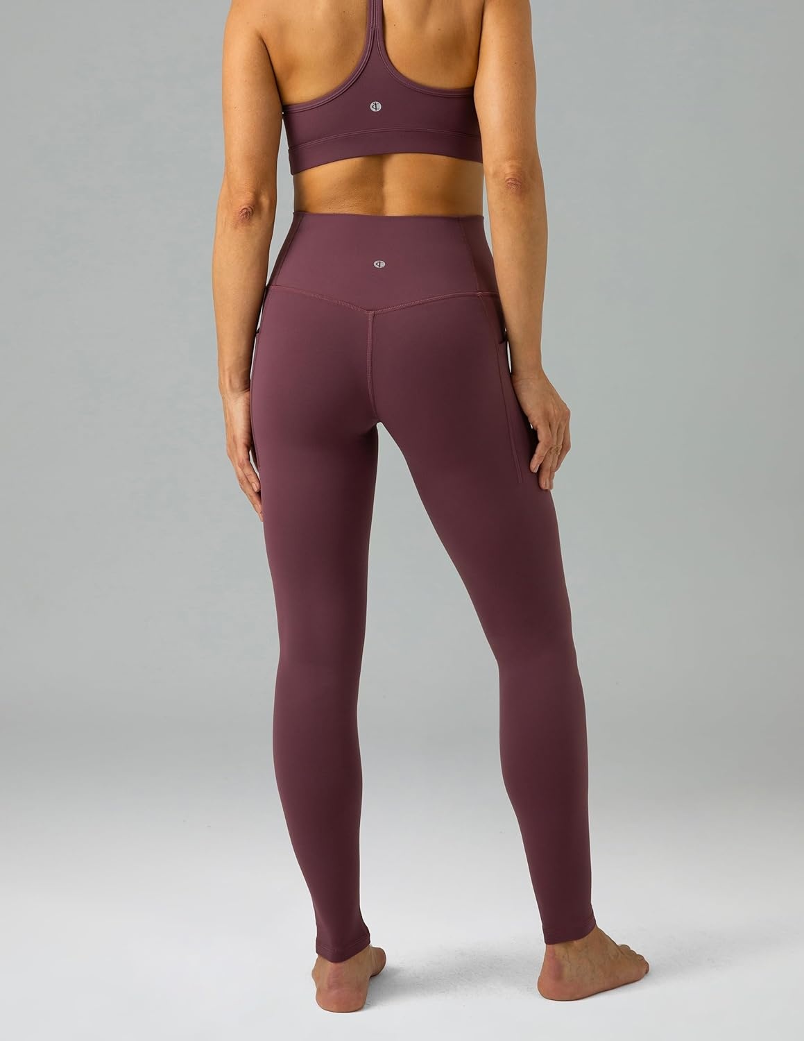 image:imageColorfulkoala Womens Dreamlux High Waisted Workout Leggings 25 28 Inseam Yoga Pants with PocketsPlum Red