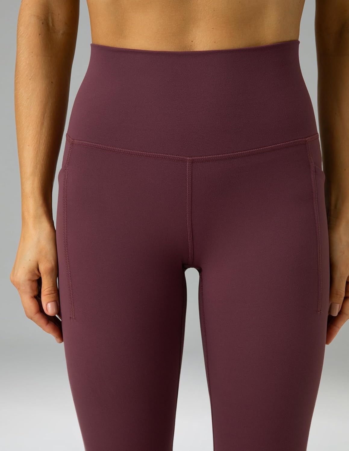 image:imageColorfulkoala Womens Dreamlux High Waisted Workout Leggings 25 28 Inseam Yoga Pants with PocketsPlum Red
