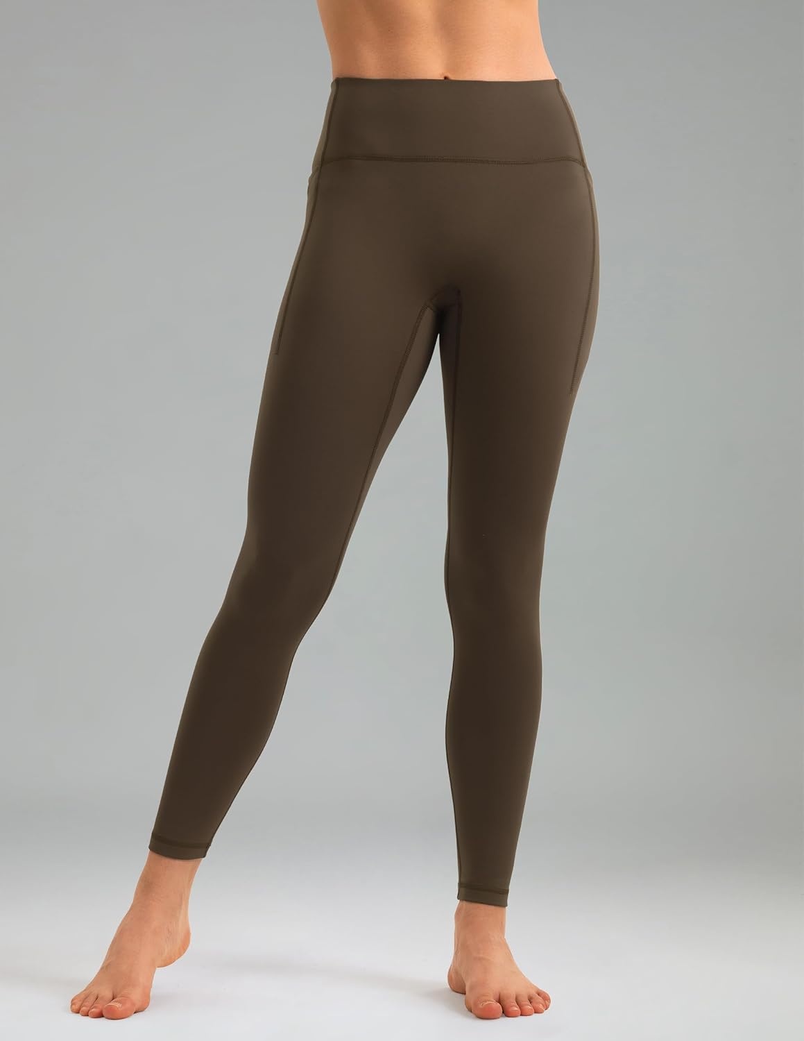 image:imageColorfulkoala Womens Fleece Lined Leggings 265 with Pockets Thermal Casual Workout No Front Seam Yoga Pants Winter WarmCocoa