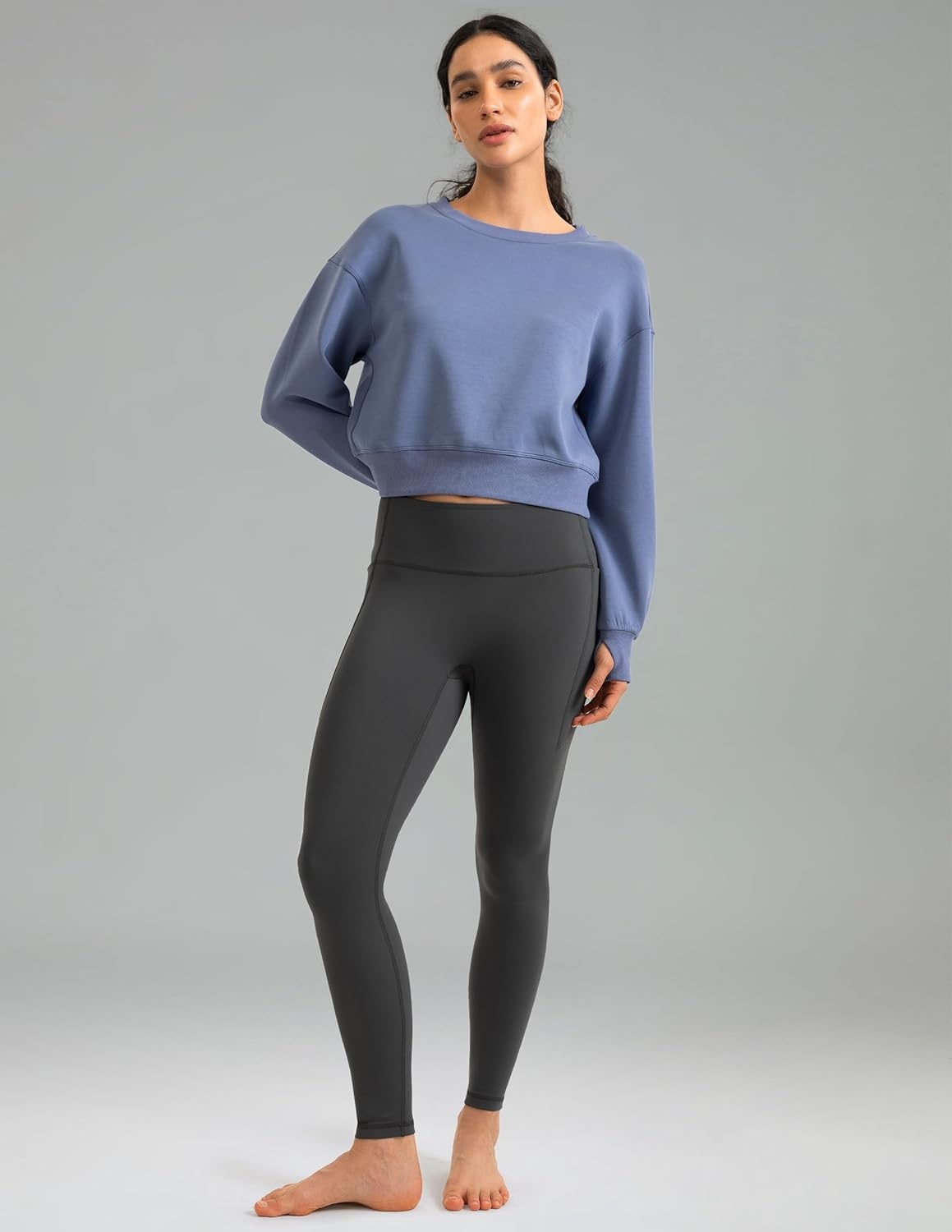image:imageColorfulkoala Womens Fleece Lined Leggings 265 with Pockets Thermal Casual Workout No Front Seam Yoga Pants Winter WarmDark Carbon