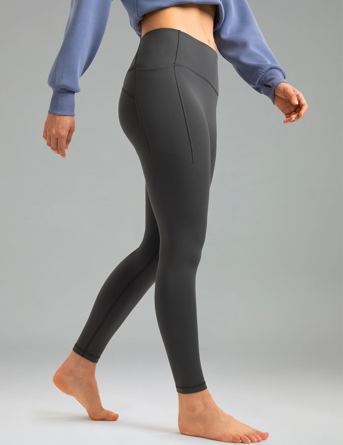 image:imageColorfulkoala Womens Fleece Lined Leggings 265 with Pockets Thermal Casual Workout No Front Seam Yoga Pants Winter WarmDark Carbon