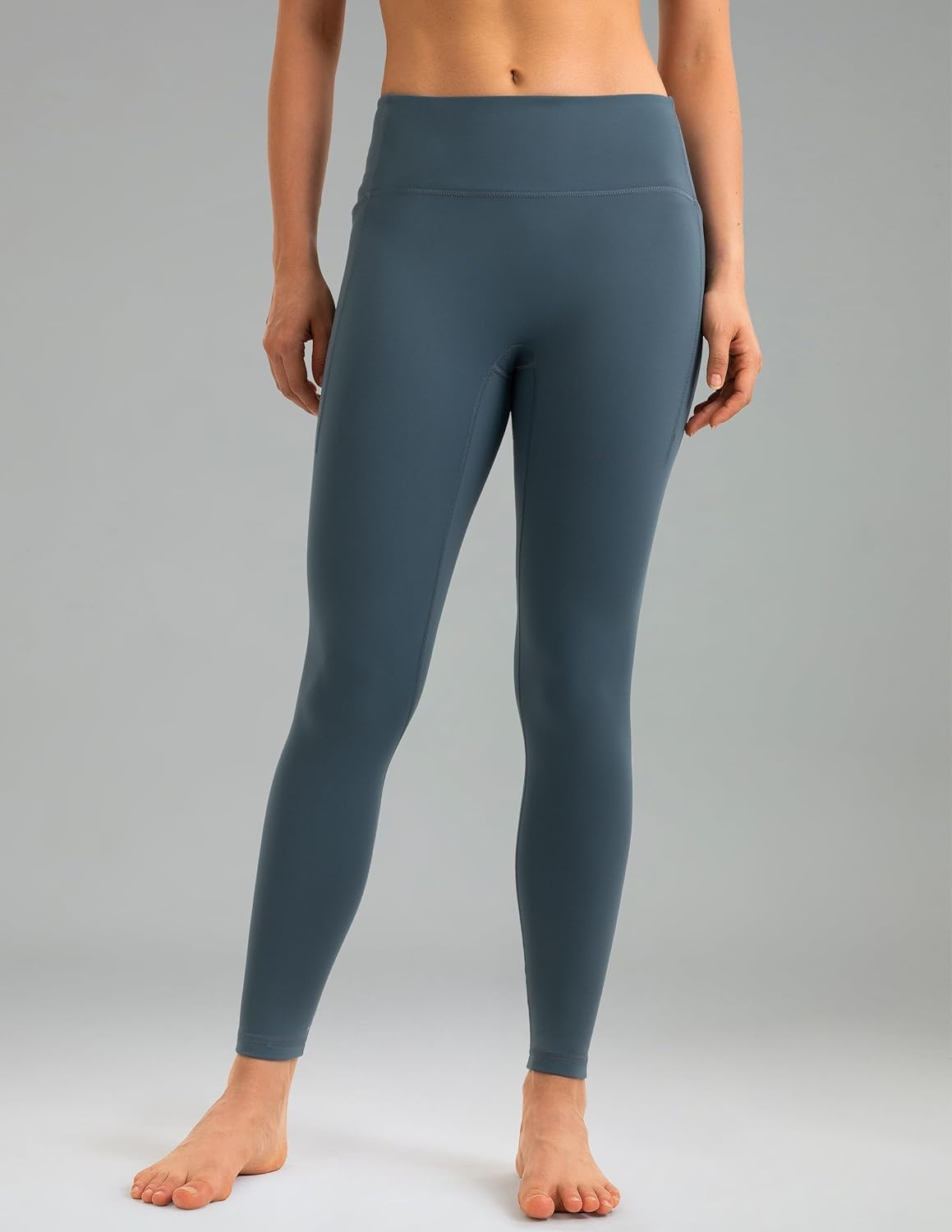 image:imageColorfulkoala Womens Fleece Lined Leggings 265 with Pockets Thermal Casual Workout No Front Seam Yoga Pants Winter WarmDark Jasper