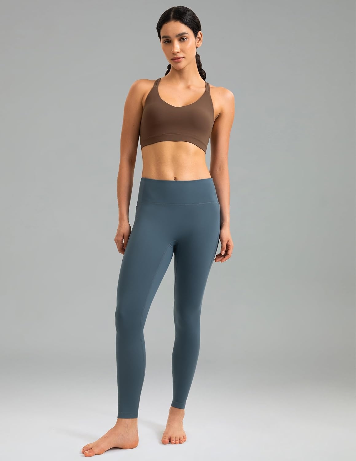 image:imageColorfulkoala Womens Fleece Lined Leggings 265 with Pockets Thermal Casual Workout No Front Seam Yoga Pants Winter WarmDark Jasper