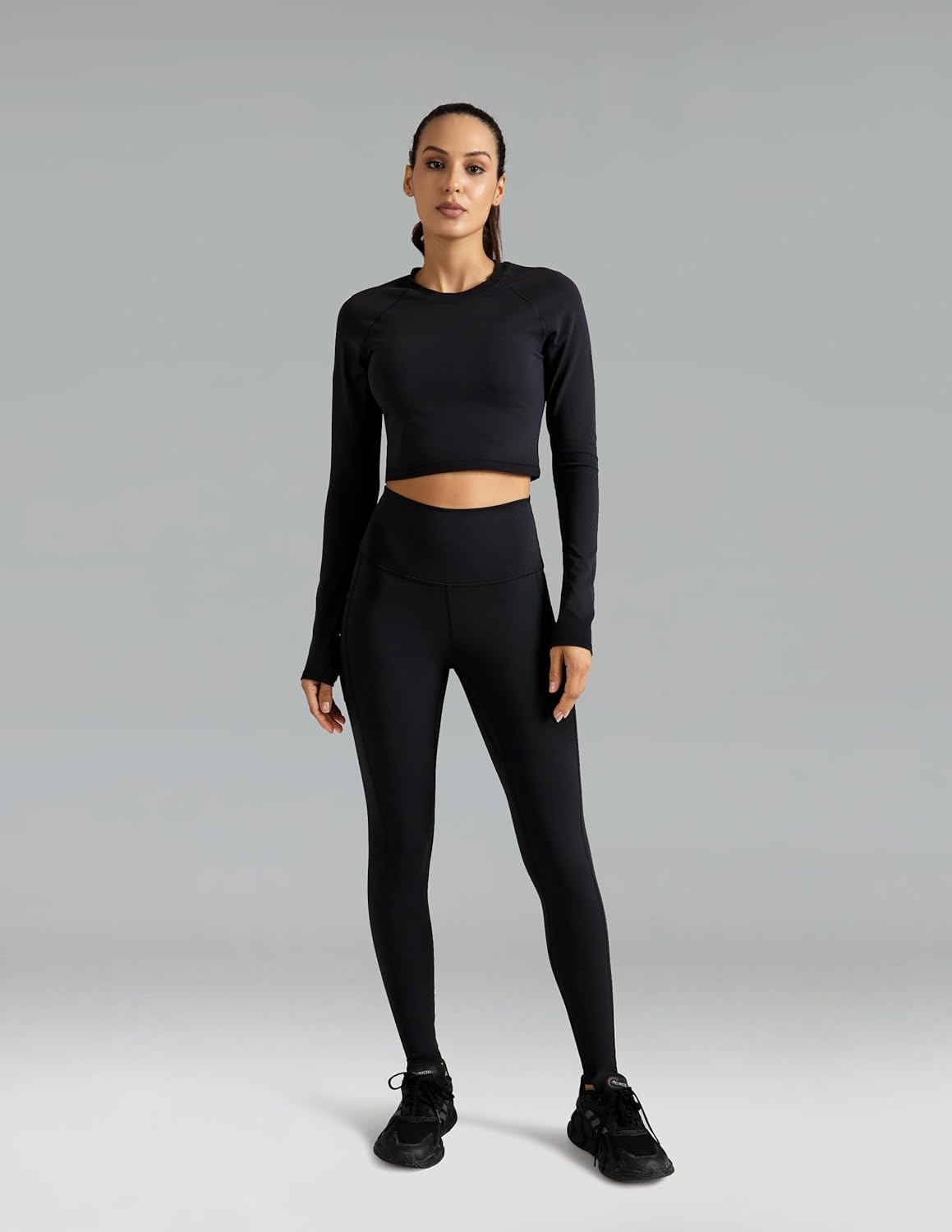 image:imageColorfulkoala Womens High Waisted Leggings 28 Inseam Full Length Workout Yoga Pants with PocketsBlack