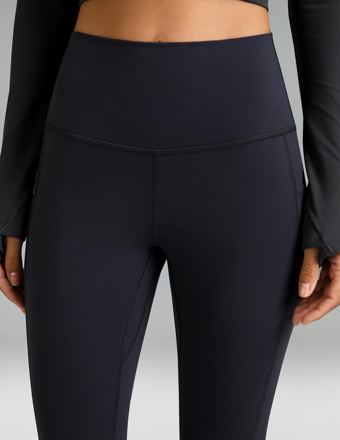 image:imageColorfulkoala Womens High Waisted Leggings 28 Inseam Full Length Workout Yoga Pants with PocketsCharcoal Grey