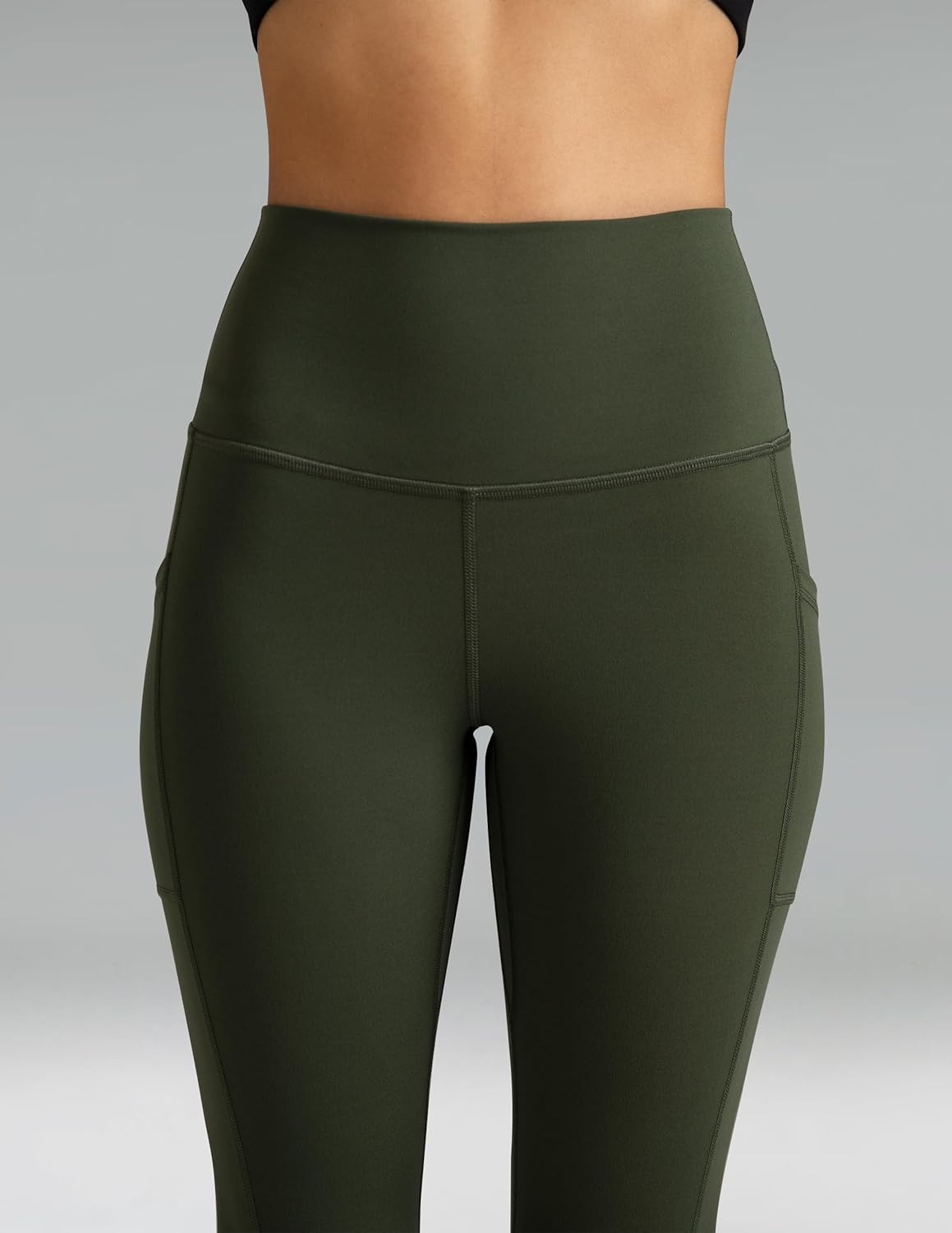 image:imageColorfulkoala Womens High Waisted Leggings 28 Inseam Full Length Workout Yoga Pants with PocketsOlive Green