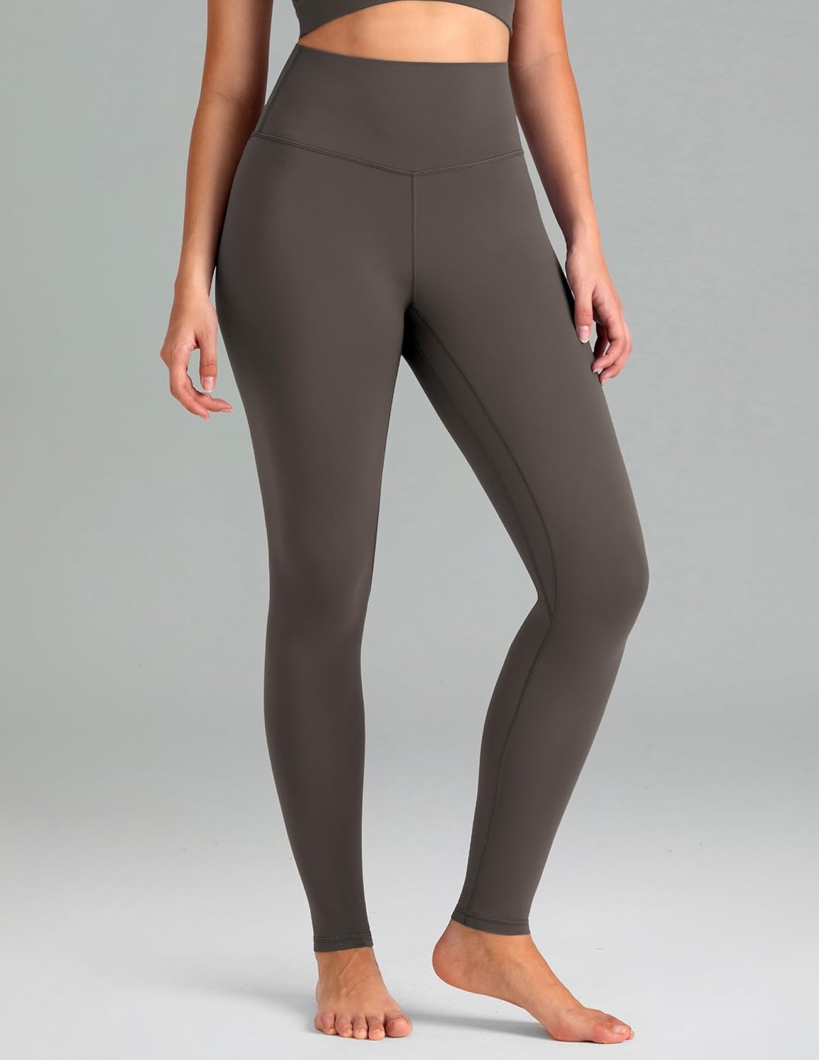 image:imageColorfulkoala Womens High Waisted Leggings for Women 28 Inseam Tummy Control Leggings Full Length Buttery Soft Yoga PantsMajor Brown