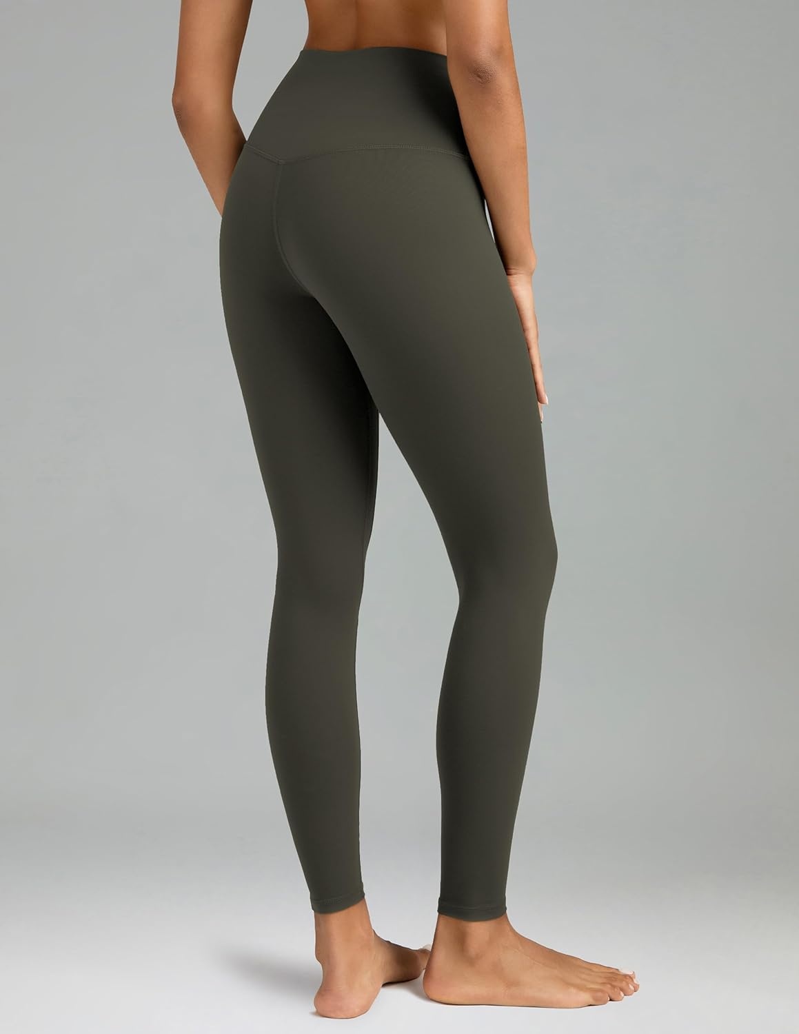 image:imageColorfulkoala Womens High Waisted Leggings for Women 28 Inseam Tummy Control Leggings Full Length Buttery Soft Yoga PantsOlive Green