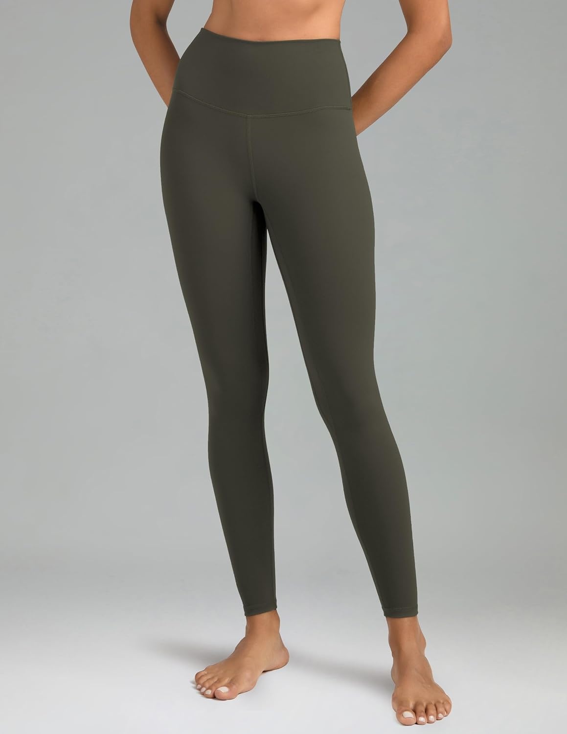 image:imageColorfulkoala Womens High Waisted Leggings for Women 28 Inseam Tummy Control Leggings Full Length Buttery Soft Yoga PantsOlive Green