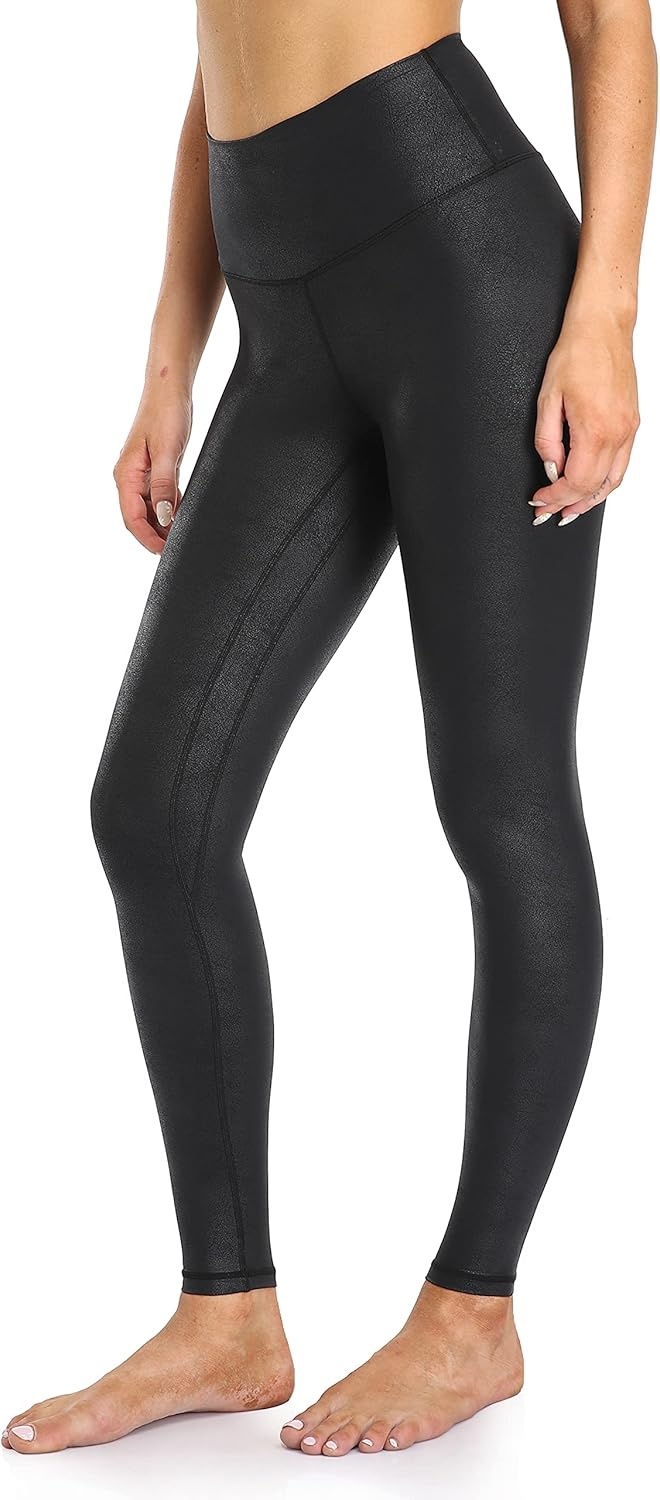 image:imageColorfulkoala Womens High Waisted Matte Faux Leather Leggings Full Length Yoga PantsBlack