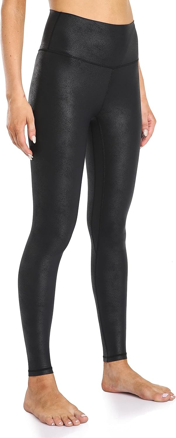 image:imageColorfulkoala Womens High Waisted Matte Faux Leather Leggings Full Length Yoga PantsBlack